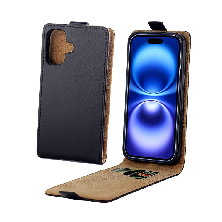 Vertical Flip Leather Phone Case with Card Slot, For iPhone 16e, For iPhone 16 Pro Max, For iPhone 16 Pro, For iPhone 16 Plus, For iPhone 16, For iPhone 15 Pro Max, For iPhone 15 Pro, For iPhone 15 Plus, For iPhone 15