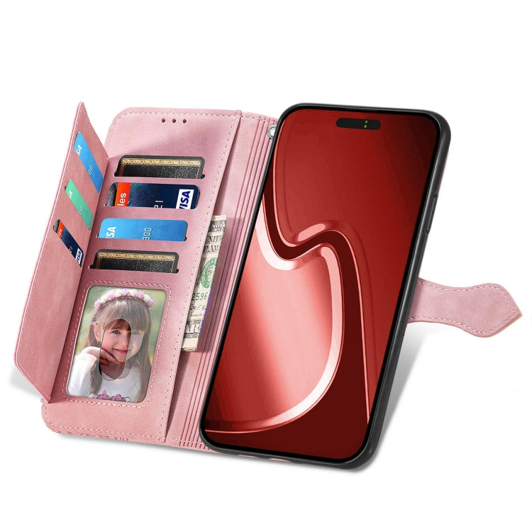 Embossed Flower Zipper Leather Phone Case, For iPhone 16