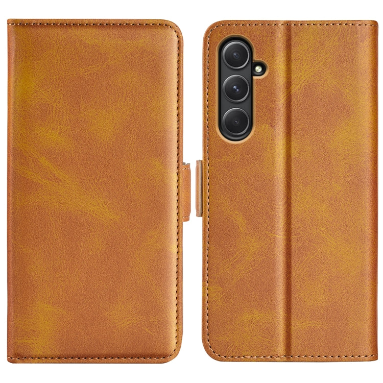 Dual-side Magnetic Buckle Horizontal Flip Leather Phone Case, For Samsung Galaxy S24 FE 5G, For Samsung Galaxy M55 5G, For Samsung Galaxy M15 5G, For Samsung Galaxy A55, For Samsung Galaxy A35, For Samsung Galaxy S24 Ultra 5G