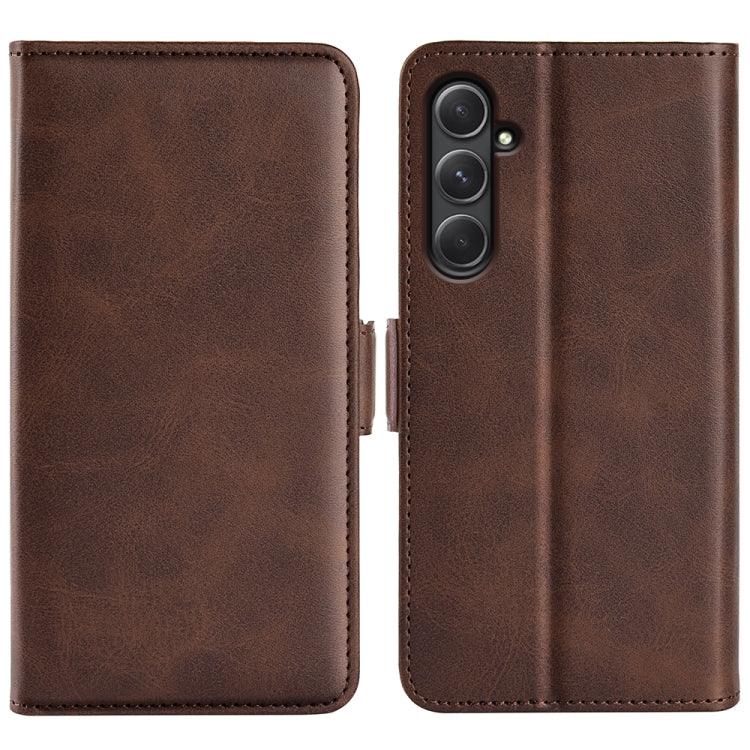 Dual-side Magnetic Buckle Horizontal Flip Leather Phone Case, For Samsung Galaxy S24 FE 5G, For Samsung Galaxy M55 5G, For Samsung Galaxy M15 5G, For Samsung Galaxy A55, For Samsung Galaxy A35, For Samsung Galaxy S24 Ultra 5G