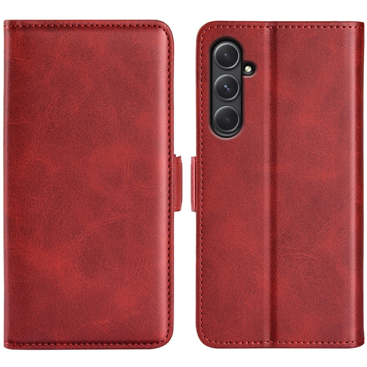 Dual-side Magnetic Buckle Horizontal Flip Leather Phone Case, For Samsung Galaxy S24 FE 5G, For Samsung Galaxy M55 5G, For Samsung Galaxy M15 5G, For Samsung Galaxy A55, For Samsung Galaxy A35, For Samsung Galaxy S24 Ultra 5G