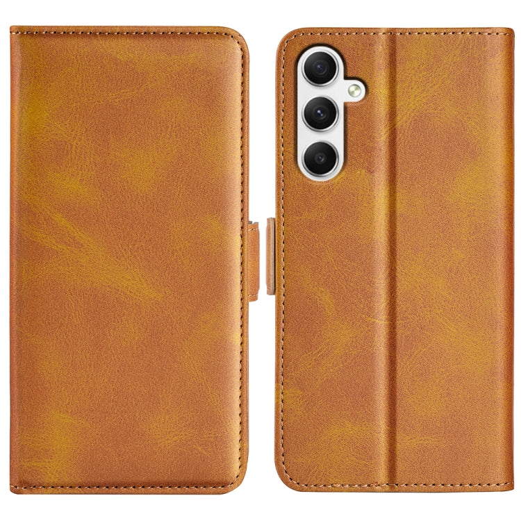 Dual-side Magnetic Buckle Horizontal Flip Leather Phone Case, For Samsung Galaxy S24 FE 5G, For Samsung Galaxy M55 5G, For Samsung Galaxy M15 5G, For Samsung Galaxy A55, For Samsung Galaxy A35, For Samsung Galaxy S24 Ultra 5G