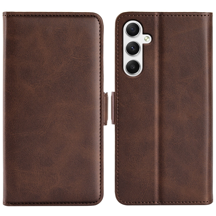 Dual-side Magnetic Buckle Horizontal Flip Leather Phone Case, For Samsung Galaxy S24 FE 5G, For Samsung Galaxy M55 5G, For Samsung Galaxy M15 5G, For Samsung Galaxy A55, For Samsung Galaxy A35, For Samsung Galaxy S24 Ultra 5G