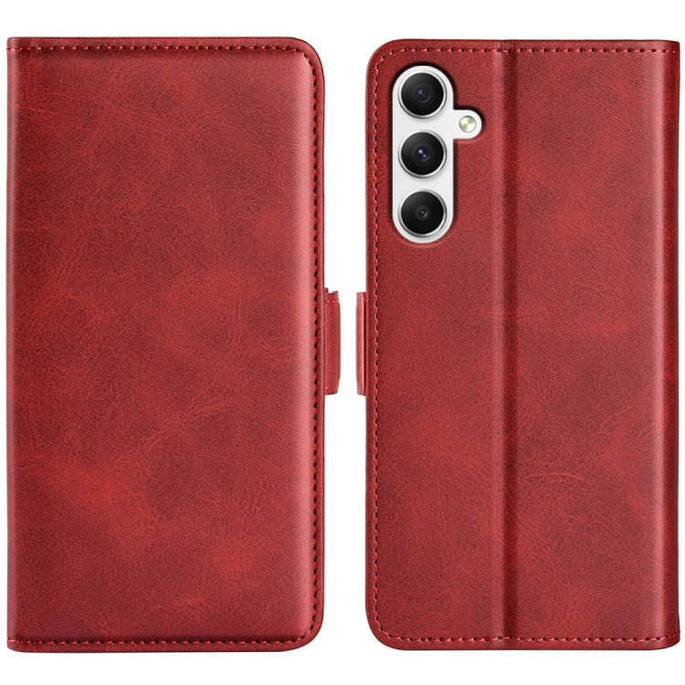 Dual-side Magnetic Buckle Horizontal Flip Leather Phone Case, For Samsung Galaxy S24 FE 5G, For Samsung Galaxy M55 5G, For Samsung Galaxy M15 5G, For Samsung Galaxy A55, For Samsung Galaxy A35, For Samsung Galaxy S24 Ultra 5G