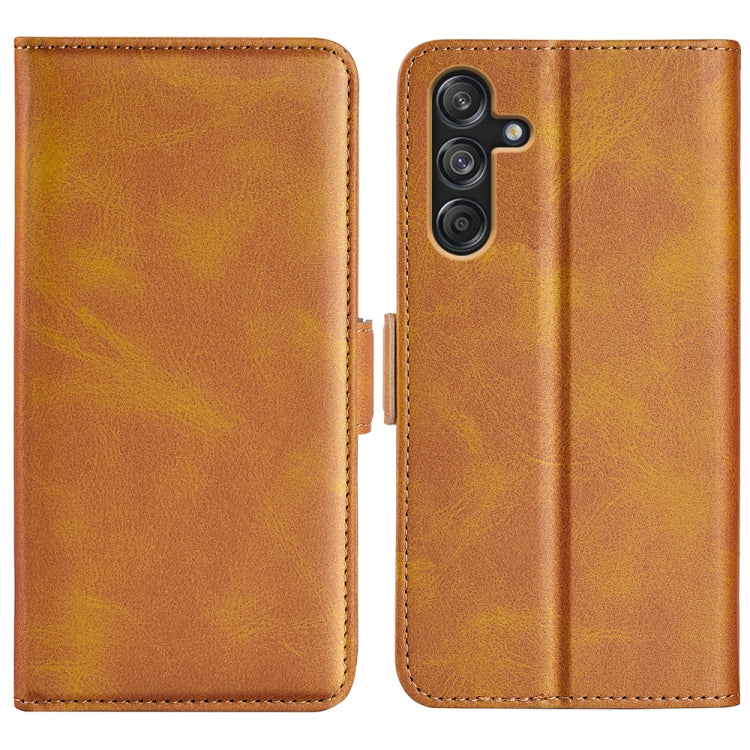 Dual-side Magnetic Buckle Horizontal Flip Leather Phone Case, For Samsung Galaxy S24 FE 5G, For Samsung Galaxy M55 5G, For Samsung Galaxy M15 5G, For Samsung Galaxy A55, For Samsung Galaxy A35, For Samsung Galaxy S24 Ultra 5G