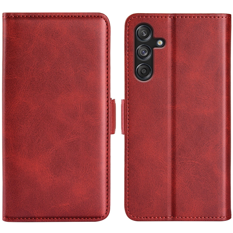 Dual-side Magnetic Buckle Horizontal Flip Leather Phone Case, For Samsung Galaxy S24 FE 5G, For Samsung Galaxy M55 5G, For Samsung Galaxy M15 5G, For Samsung Galaxy A55, For Samsung Galaxy A35, For Samsung Galaxy S24 Ultra 5G