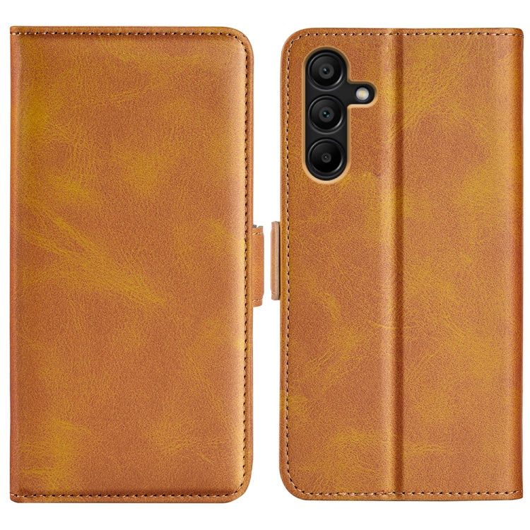 Dual-side Magnetic Buckle Horizontal Flip Leather Phone Case, For Samsung Galaxy S24 FE 5G, For Samsung Galaxy M55 5G, For Samsung Galaxy M15 5G, For Samsung Galaxy A55, For Samsung Galaxy A35, For Samsung Galaxy S24 Ultra 5G