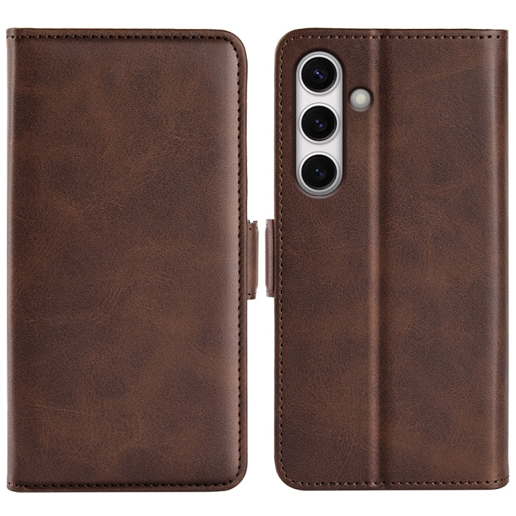 Dual-side Magnetic Buckle Horizontal Flip Leather Phone Case, For Samsung Galaxy S24 FE 5G, For Samsung Galaxy M55 5G, For Samsung Galaxy M15 5G, For Samsung Galaxy A55, For Samsung Galaxy A35, For Samsung Galaxy S24 Ultra 5G