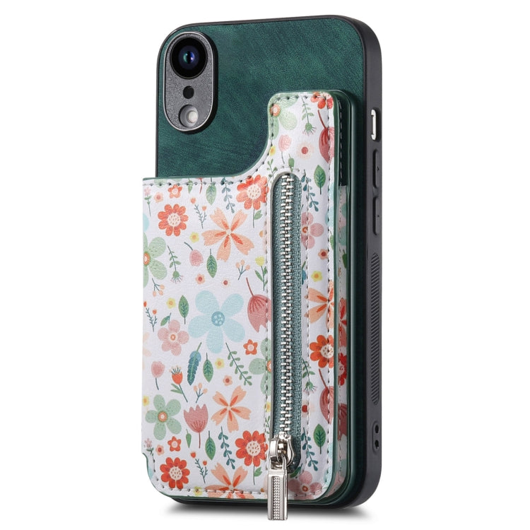 Retro Painted Zipper Wallet Back Phone Case, For iPhone 11 Pro Max, For iPhone 11, For iPhone 11 Pro, For iPhone XR, For iPhone XS Max