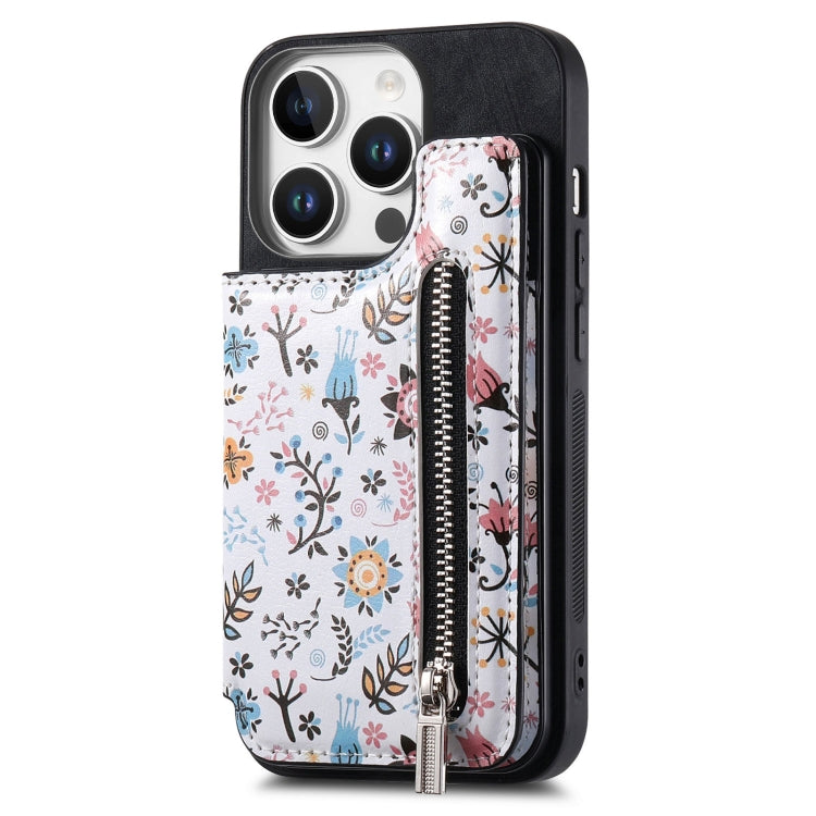 Retro Painted Zipper Wallet Back Phone Case, For iPhone 16 Pro Max, For iPhone 16 Pro, For iPhone 16 Plus, For iPhone 16, For iPhone 13 Pro Max