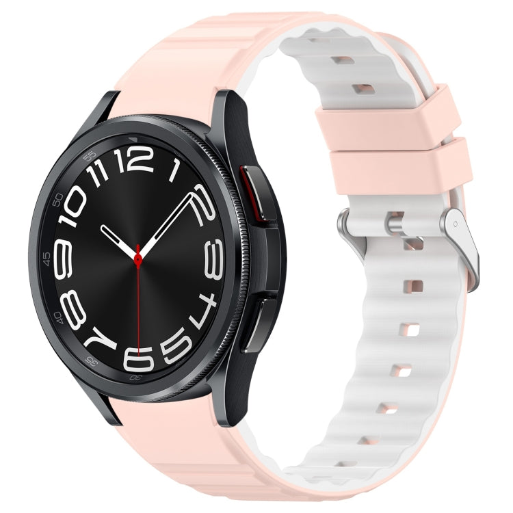Two Color Horizontal Silicone Watch Band, For Samsung Galaxy Watch 6 Classic, For Samsung Galaxy Watch 6