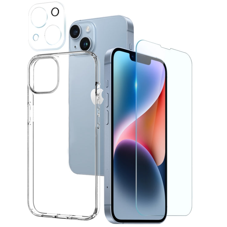 NORTHJO 3 in 1 TPU Phone Case with Screen Film and Lens Film, For iPhone 16 Pro Max, For iPhone 16 Pro, For iPhone 16 Plus, For iPhone 16, For iPhone 15 Pro Max, For iPhone 15 Pro, For iPhone 15 Plus, For iPhone 15, For iPhone 14 Plus, For iPhone 14