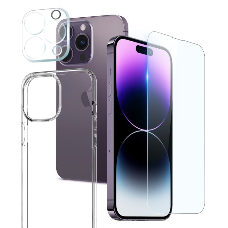 NORTHJO 3 in 1 TPU Phone Case with Screen Film and Lens Film, For iPhone 16 Pro Max, For iPhone 16 Pro, For iPhone 16 Plus, For iPhone 16, For iPhone 15 Pro Max, For iPhone 15 Pro, For iPhone 15 Plus, For iPhone 15, For iPhone 14 Plus, For iPhone 14