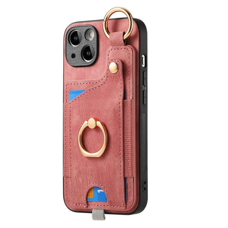 Retro Skin-feel Ring Card Bag Phone Case with Hang Loop, For iPhone 11 Pro Max, For iPhone 11, For iPhone 11 Pro, For iPhone X / XS