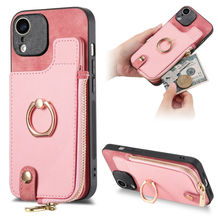 Cross Leather Ring Vertical Zipper Wallet Back Phone Case, For iPhone 11, For iPhone 11 Pro, For iPhone XR, For iPhone XS Max