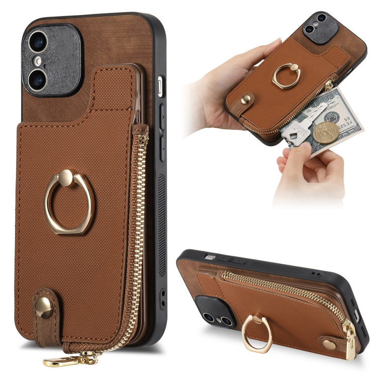 Cross Leather Ring Vertical Zipper Wallet Back Phone Case, For iPhone 11, For iPhone 11 Pro, For iPhone XR, For iPhone XS Max