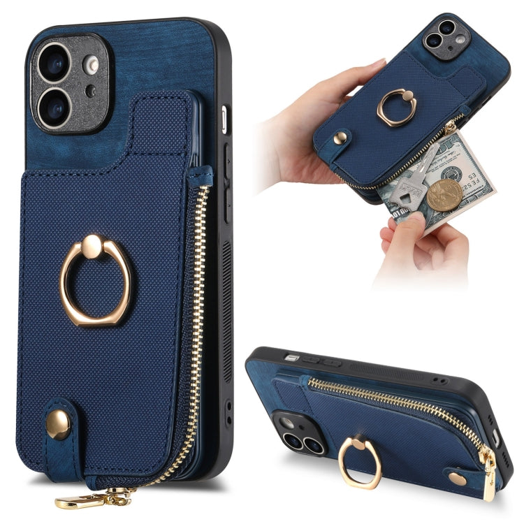 Cross Leather Ring Vertical Zipper Wallet Back Phone Case, For iPhone 11, For iPhone 11 Pro, For iPhone XR, For iPhone XS Max
