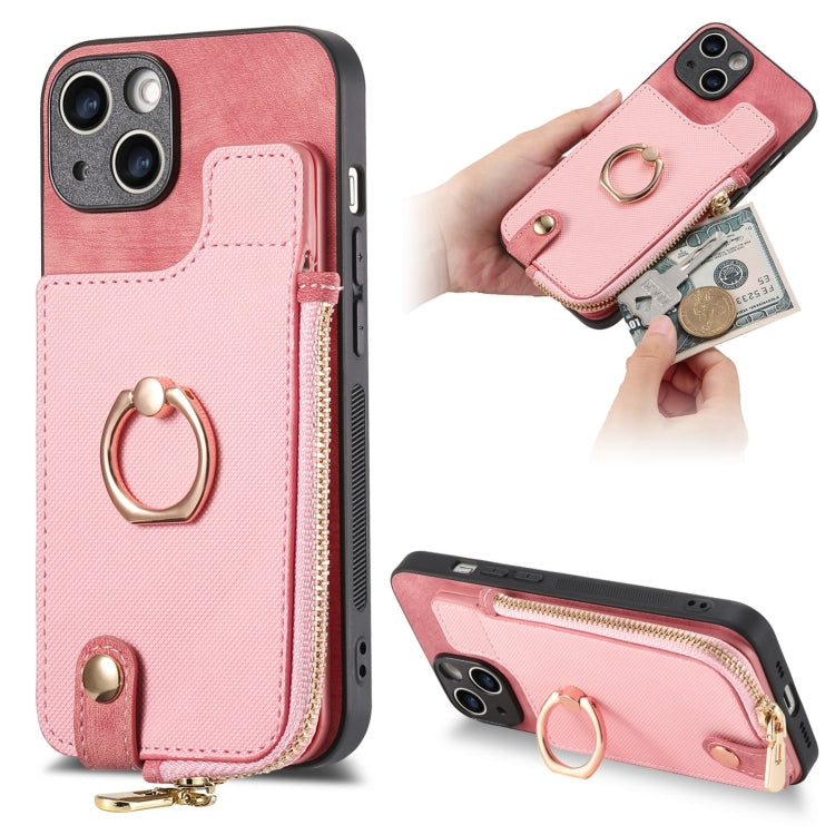 Cross Leather Ring Vertical Zipper Wallet Back Phone Case, For iPhone 13 Pro Max, For iPhone 13 Pro, For iPhone 13, For iPhone 12, For iPhone 12 Pro Max