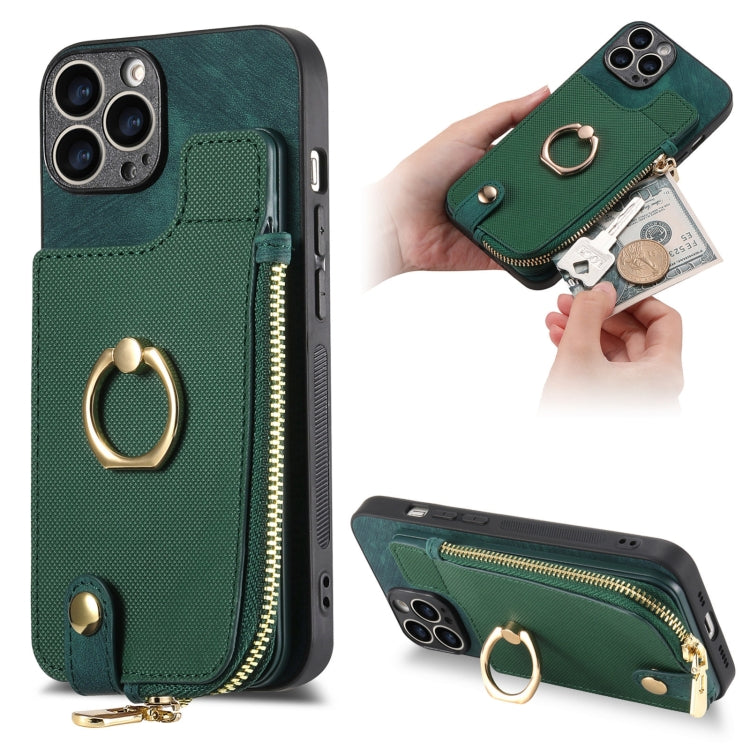 Cross Leather Ring Vertical Zipper Wallet Back Phone Case, For iPhone 13 Pro Max, For iPhone 13 Pro, For iPhone 13, For iPhone 12, For iPhone 12 Pro Max