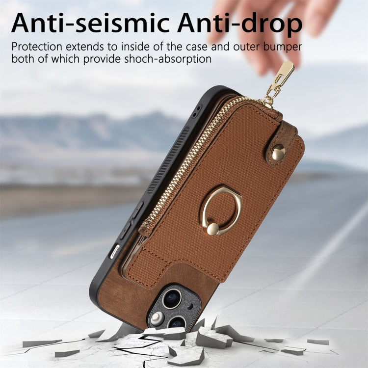 Cross Leather Ring Vertical Zipper Wallet Back Phone Case, For iPhone 13 Pro Max, For iPhone 13 Pro, For iPhone 13, For iPhone 12, For iPhone 12 Pro Max