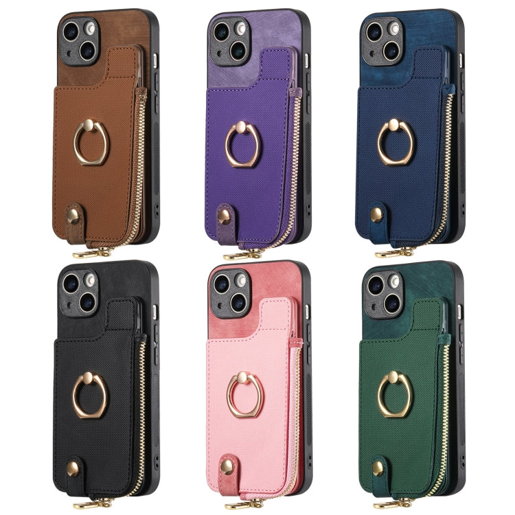 Cross Leather Ring Vertical Zipper Wallet Back Phone Case, For iPhone 13 Pro Max, For iPhone 13 Pro, For iPhone 13, For iPhone 12, For iPhone 12 Pro Max