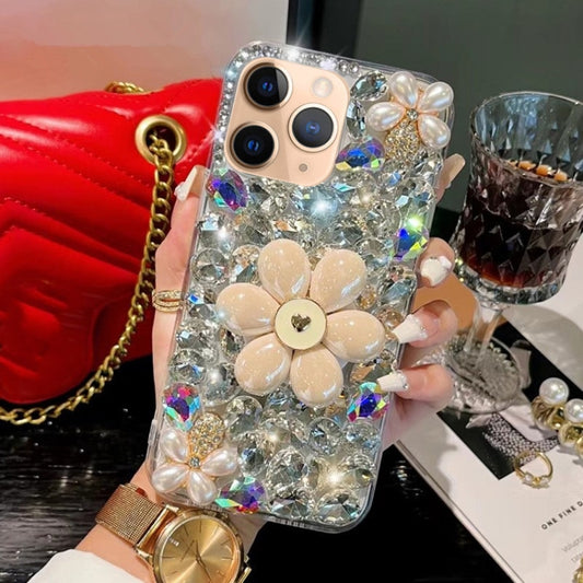 Sunflower Holder Hand-set Diamond PC Phone Case, For iPhone 11 Pro, For iPhone XR, For iPhone XS Max, For iPhone 7 Plus / 8 Plus
