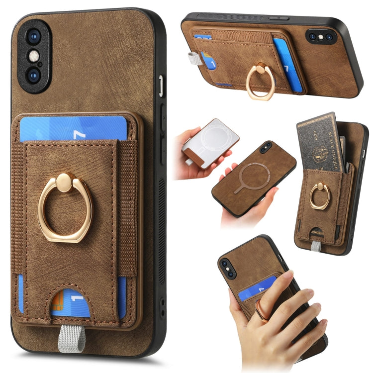 Retro Splitable Magnetic Card Bag Leather Phone Case, For iPhone 11, For iPhone 11 Pro, For iPhone X / XS, For iPhone XR, For iPhone XS Max