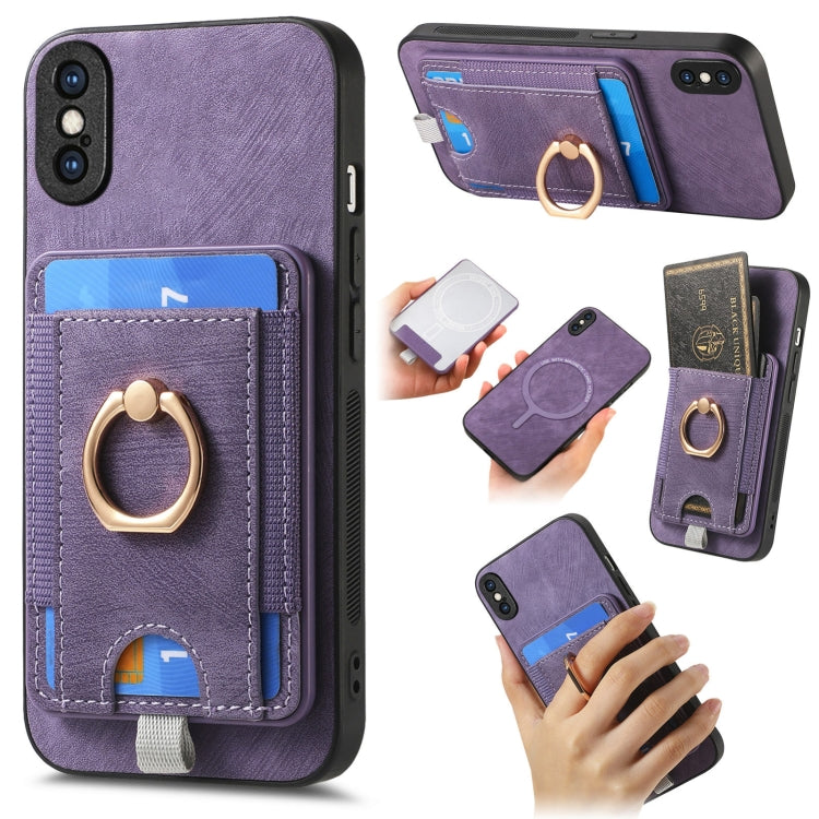 Retro Splitable Magnetic Card Bag Leather Phone Case, For iPhone 11, For iPhone 11 Pro, For iPhone X / XS, For iPhone XR, For iPhone XS Max