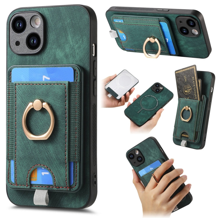 Retro Splitable Magnetic Card Bag Leather Phone Case, For iPhone 15 Pro, For iPhone 15 Plus, For iPhone 15, For iPhone 14 Plus, For iPhone 14