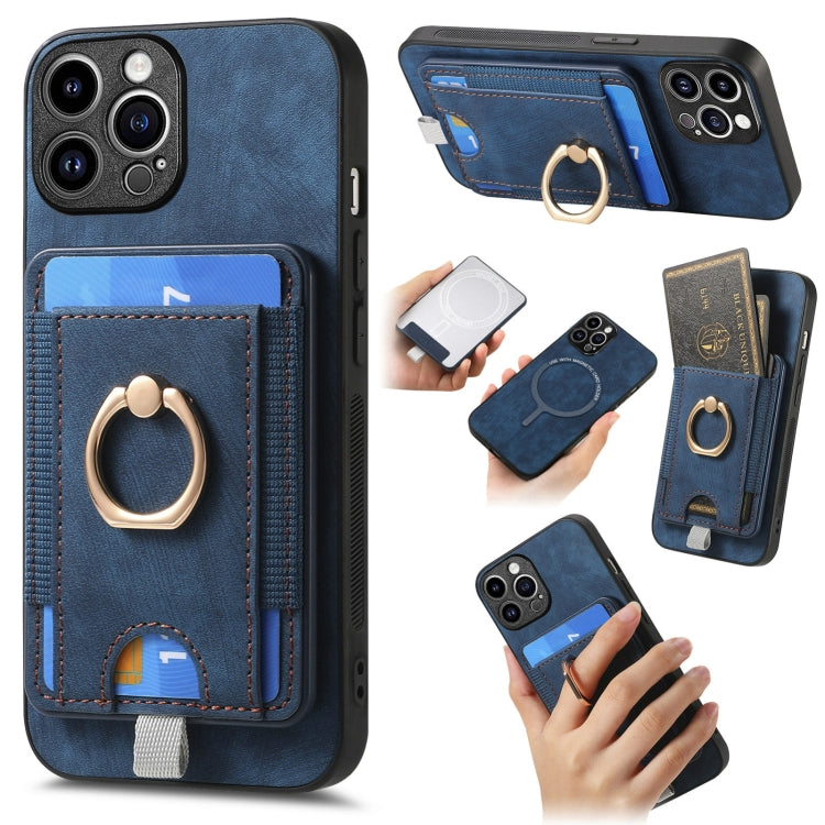 Retro Splitable Magnetic Card Bag Leather Phone Case, For iPhone 16 Pro Max, For iPhone 16 Pro, For iPhone 16 Plus, For  iPhone 16, For iPhone 15 Pro Max