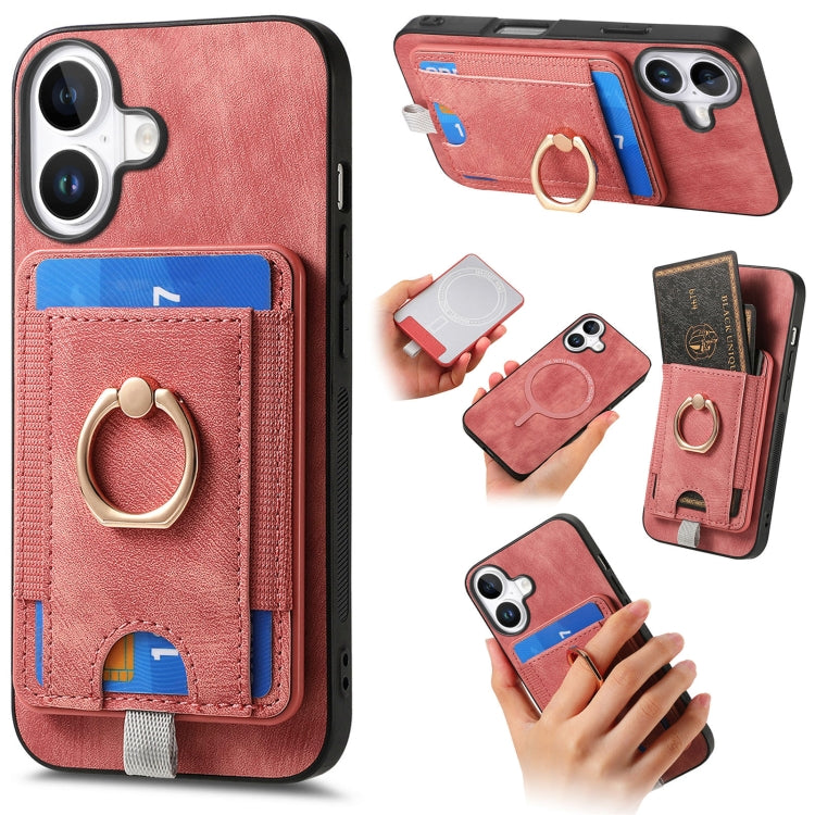 Retro Splitable Magnetic Card Bag Leather Phone Case, For iPhone 16 Pro Max, For iPhone 16 Pro, For iPhone 16 Plus, For  iPhone 16, For iPhone 15 Pro Max