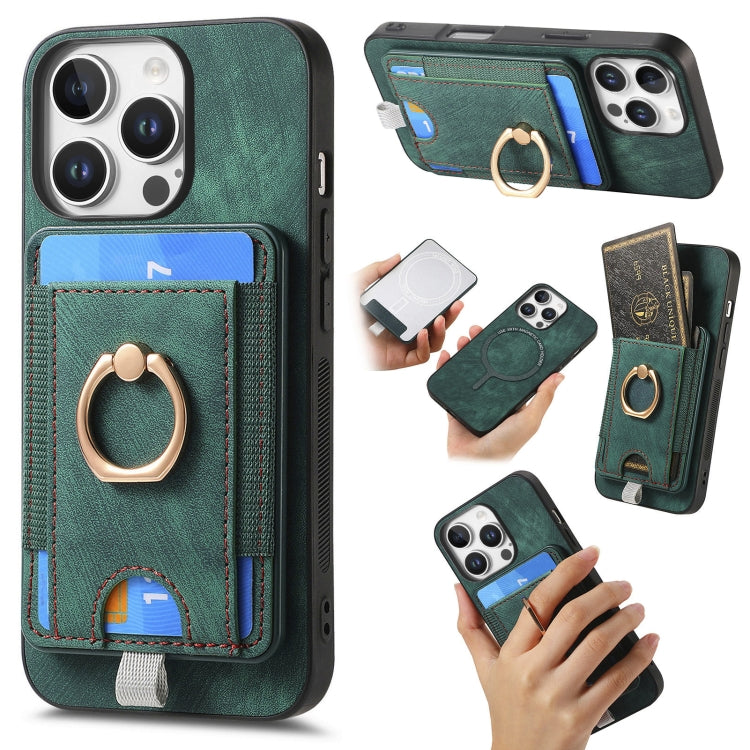 Retro Splitable Magnetic Card Bag Leather Phone Case, For iPhone 16 Pro Max, For iPhone 16 Pro, For iPhone 16 Plus, For  iPhone 16, For iPhone 15 Pro Max