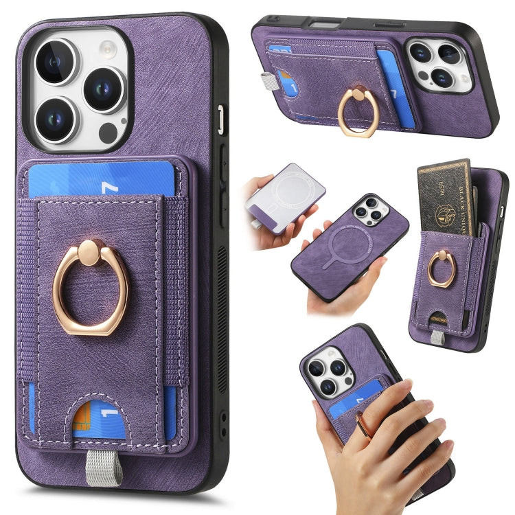 Retro Splitable Magnetic Card Bag Leather Phone Case, For iPhone 16 Pro Max, For iPhone 16 Pro, For iPhone 16 Plus, For  iPhone 16, For iPhone 15 Pro Max