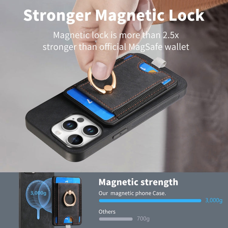 Retro Splitable Magnetic Card Bag Leather Phone Case, For iPhone 16 Pro Max, For iPhone 16 Pro, For iPhone 16 Plus, For  iPhone 16, For iPhone 15 Pro Max