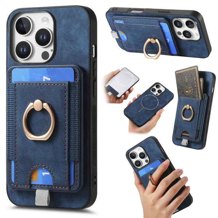 Retro Splitable Magnetic Card Bag Leather Phone Case, For iPhone 16 Pro Max, For iPhone 16 Pro, For iPhone 16 Plus, For  iPhone 16, For iPhone 15 Pro Max