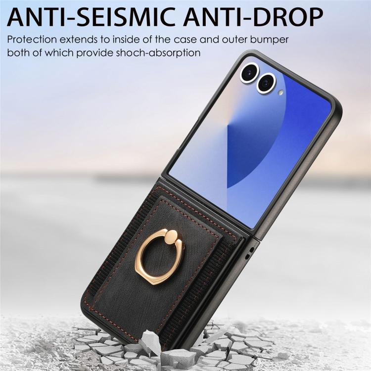 Retro Skin-feel Ring Card Bag Phone Case