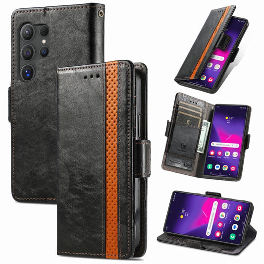 CaseNeo Splicing Dual Magnetic Buckle Leather Phone Case, For Samsung Galaxy S25 Ultra 5G, For Samsung Galaxy A06 4G, For Samsung Galaxy S24 FE 5G, For Samsung Galaxy C55