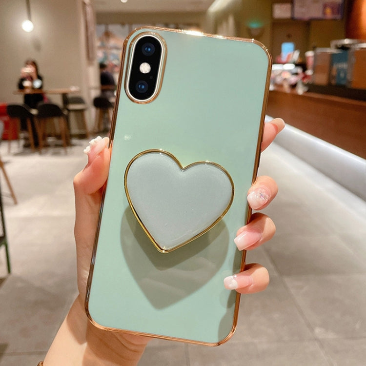 Electroplating Love Heart Holder TPU Phone Case, For iPhone XS Max, For iPhone SE 2022 / 2020 / 7 / 8, For iPhone X / XS, For iPhone 7 Plus / 8 Plus