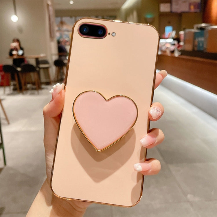 Electroplating Love Heart Holder TPU Phone Case, For iPhone XS Max, For iPhone SE 2022 / 2020 / 7 / 8, For iPhone X / XS, For iPhone 7 Plus / 8 Plus