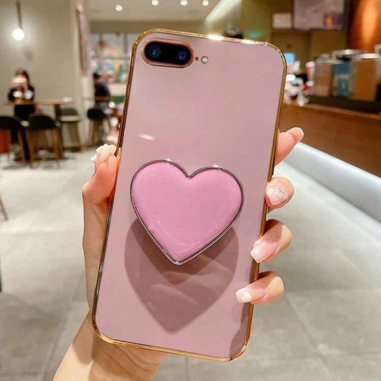 Electroplating Love Heart Holder TPU Phone Case, For iPhone XS Max, For iPhone SE 2022 / 2020 / 7 / 8, For iPhone X / XS, For iPhone 7 Plus / 8 Plus