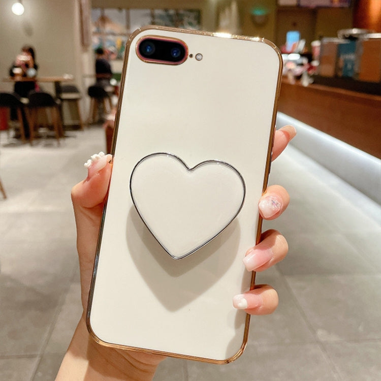 Electroplating Love Heart Holder TPU Phone Case, For iPhone XS Max, For iPhone SE 2022 / 2020 / 7 / 8, For iPhone X / XS, For iPhone 7 Plus / 8 Plus