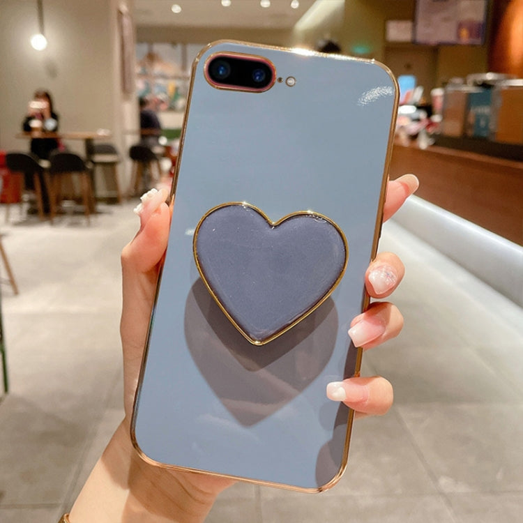Electroplating Love Heart Holder TPU Phone Case, For iPhone XS Max, For iPhone SE 2022 / 2020 / 7 / 8, For iPhone X / XS, For iPhone 7 Plus / 8 Plus