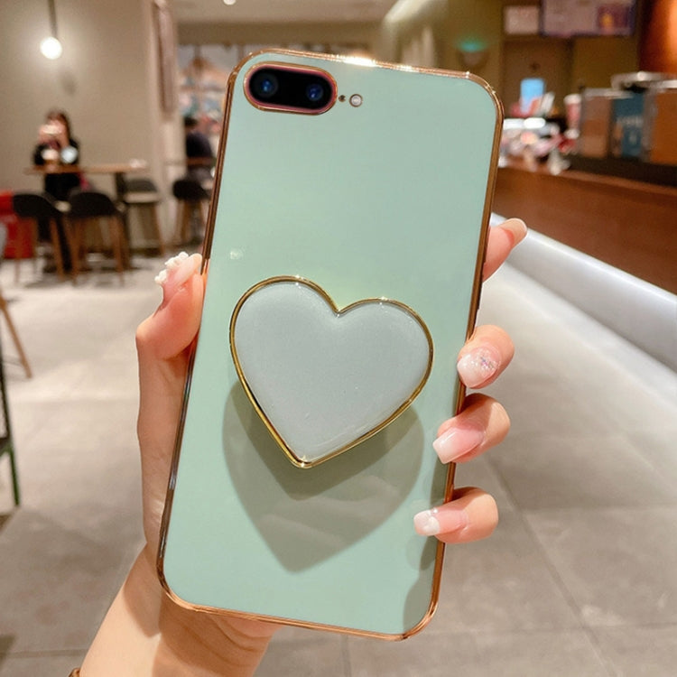 Electroplating Love Heart Holder TPU Phone Case, For iPhone SE 2022 / 2020 / 7 / 8, For iPhone X / XS, For iPhone 7 Plus / 8 Plus