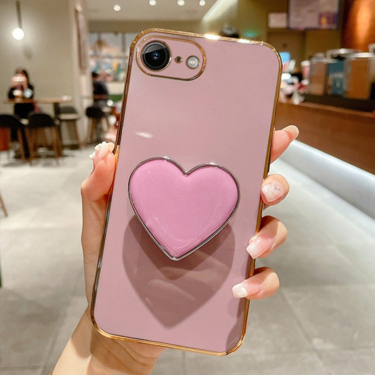 Electroplating Love Heart Holder TPU Phone Case, For iPhone XS Max, For iPhone SE 2022 / 2020 / 7 / 8, For iPhone X / XS, For iPhone 7 Plus / 8 Plus