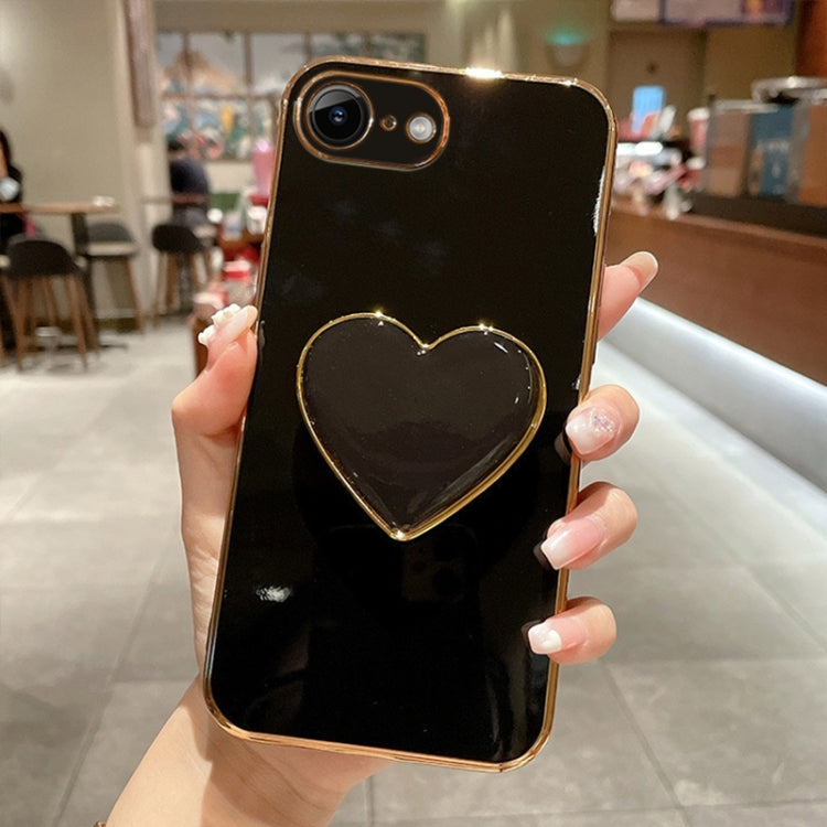 Electroplating Love Heart Holder TPU Phone Case, For iPhone XS Max, For iPhone SE 2022 / 2020 / 7 / 8, For iPhone X / XS, For iPhone 7 Plus / 8 Plus