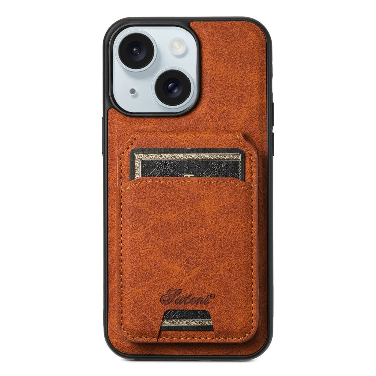 Suteni H16 Litchi Texture Leather Detachable Wallet Back Phone Case, For iPhone 16 Pro Max, For iPhone 16 Pro, For iPhone 16 Plus, For iPhone 16, For iPhone 15 Pro Max, For iPhone 15 Pro, For iPhone 15 Plus, For iPhone 15