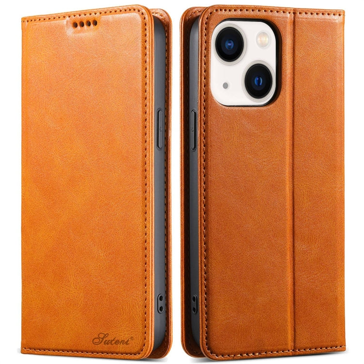 Suteni J02 Oil Wax Wallet Leather Phone Case, For iPhone 15 Plus, For iPhone 15, For iPhone 14 Plus, For iPhone 14, For iPhone 14 Pro, For iPhone 14 Pro Max