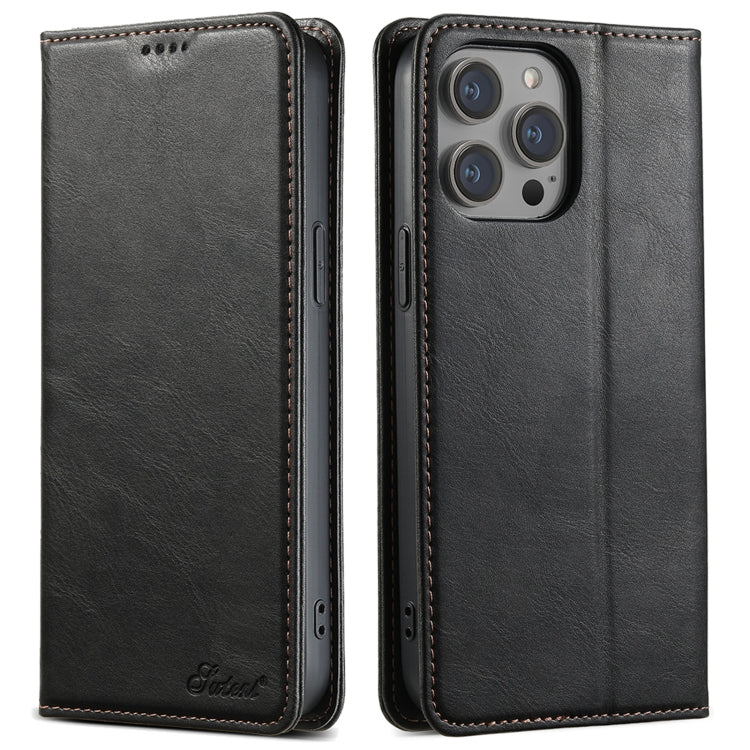 Suteni J02 Oil Wax Wallet Leather Phone Case, For iPhone 13 Pro Max, For iPhone 13 Pro, For iPhone 13, For iPhone 13 mini, For iPhone 12 Pro Max, For iPhone 12 / 12 Pro