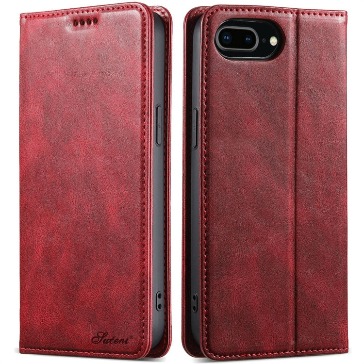 Suteni J02 Oil Wax Wallet Leather Phone Case, For iPhone 7 / 8 / SE 2022, For iPhone X / XS, For iPhone 7 Plus / 8 Plus