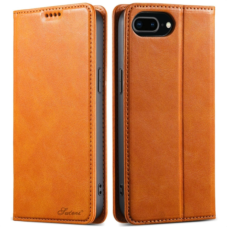 Suteni J02 Oil Wax Wallet Leather Phone Case, For iPhone 7 / 8 / SE 2022, For iPhone X / XS, For iPhone 7 Plus / 8 Plus